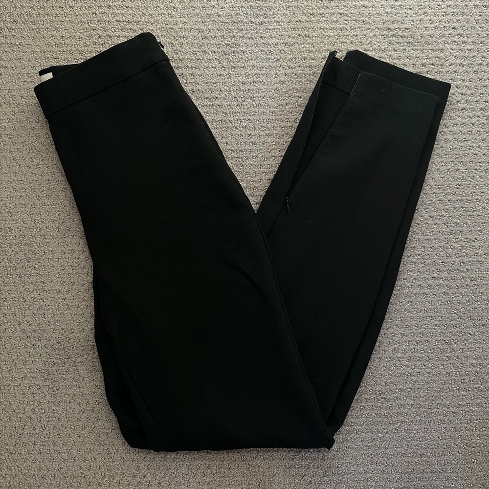 Aritzia Babaton Sienna Dress Pants Black Straight Leg High Waisted Ankle Zipper